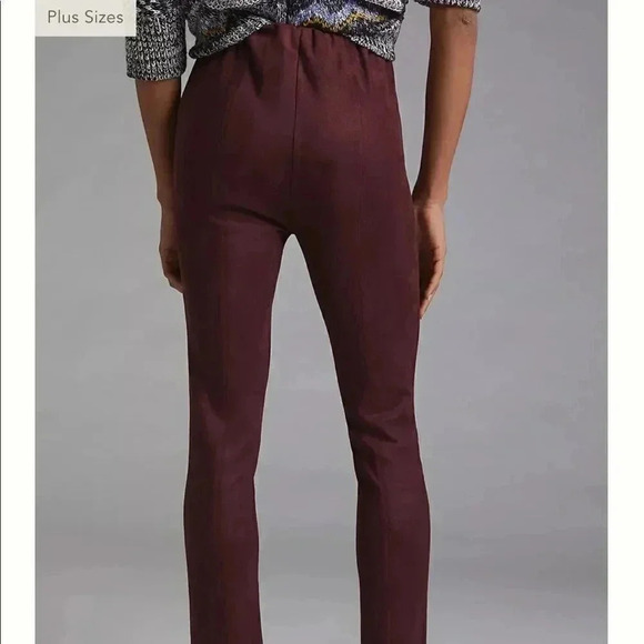 Anthropologie | Avec Les Filles Sueded Slit-Hem Leggings in Plum - Picture 2 of 7